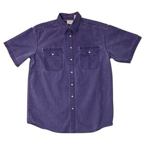 Classic High Quality L.L. Bean Deep Purple Short Sleeve Button Down LT